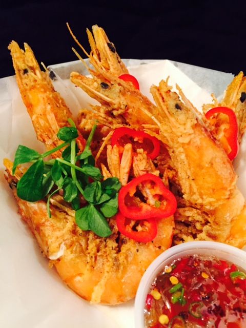 Head on Fried Shrimp with house made sweet and spi