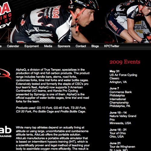 Custom Website
Kenda Pro Cycling