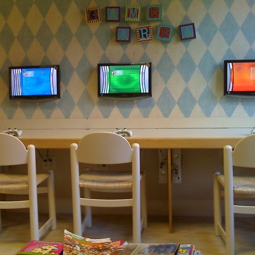 Custom Game console installation for doctor office