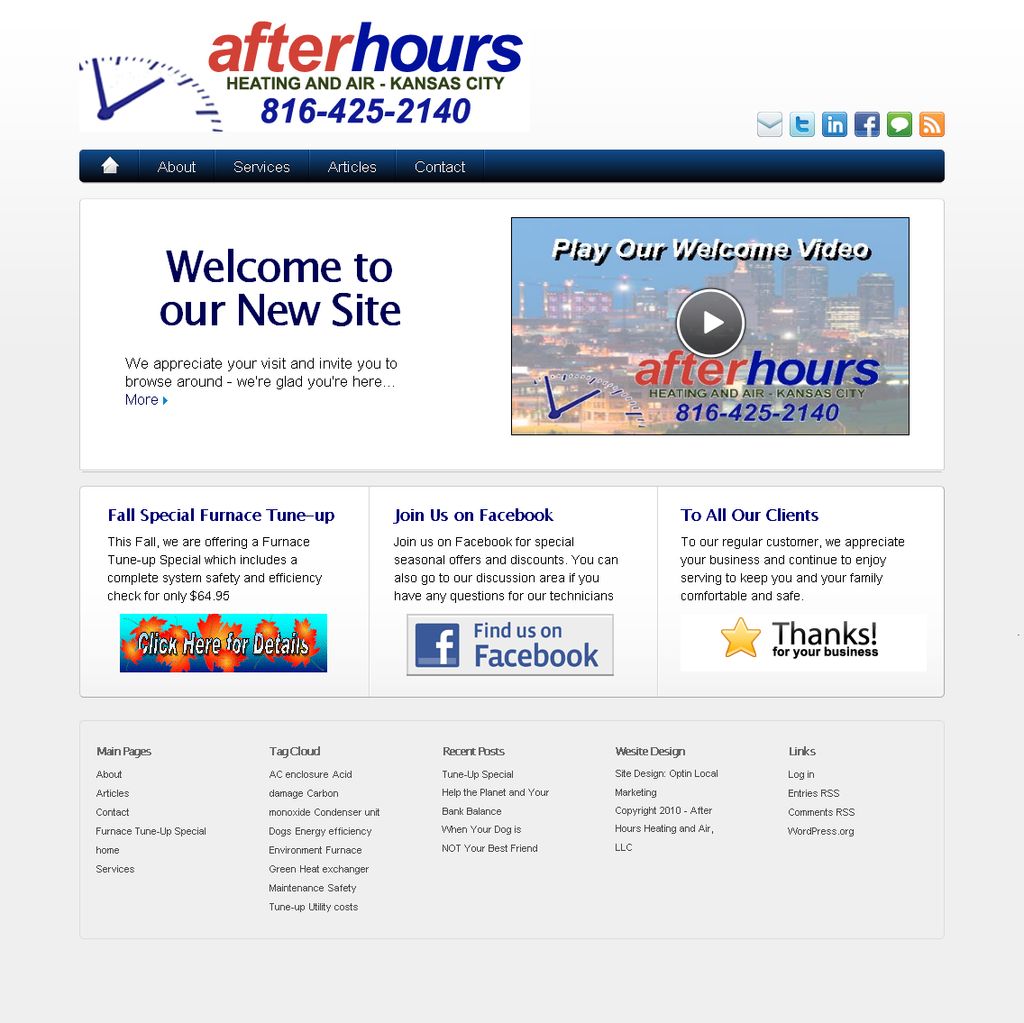 Example of website design for local HVAC client wi