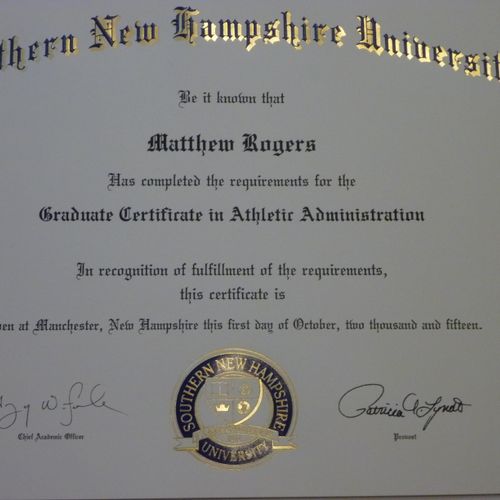 Graduate Certificate in Athletic Administration