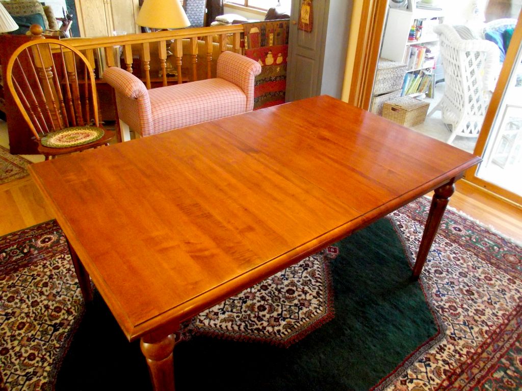 Table was restored by repairing damaged area, addi