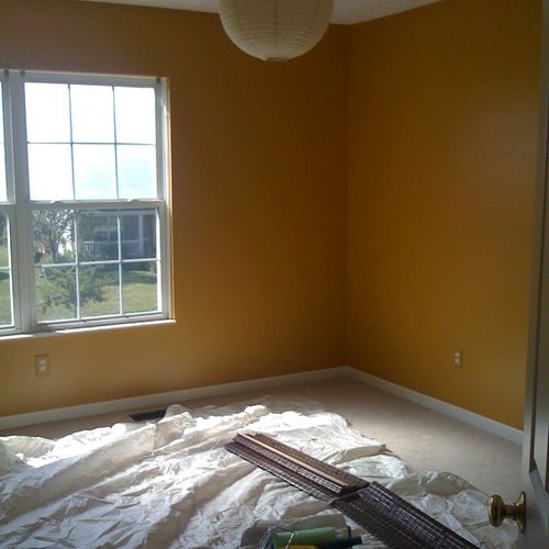 Yellow room before paint.