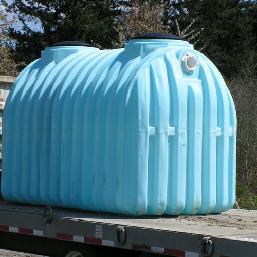 Plastic septic tank. 100 year warranty is given on