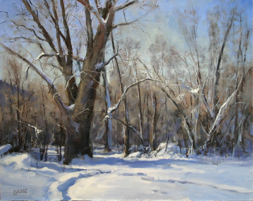 Winter Cottonwoods in Fletcher Flats 16x20