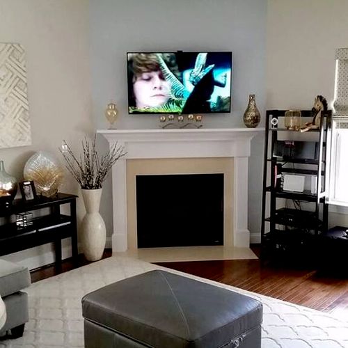 Living room with accent wall