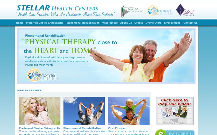 Website design for Stellar Health Center. The cust