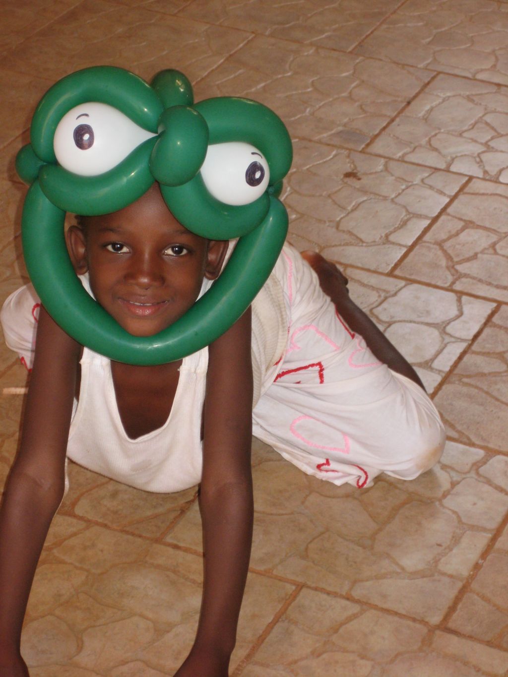 Frog Costume for Camp Play in Mali