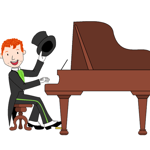 A fun little scrawl of my mascot, The Piano Tuner 