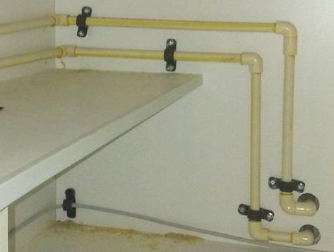 Running Pipes inside a cabinet