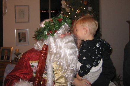 Santa meets a child