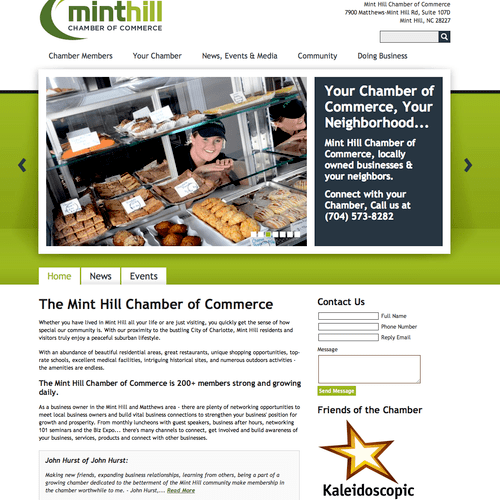 Mint Hill Chamber of Commerce website design and d