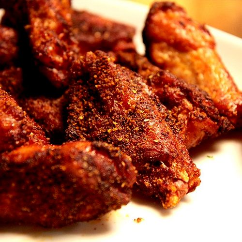 Smoked dry rubbed party size chicken wings