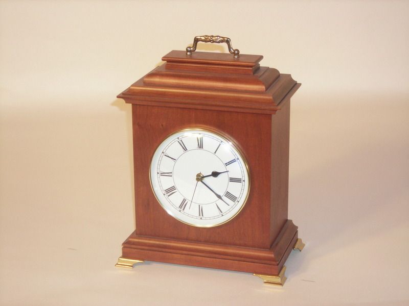 bracket clock in cherry