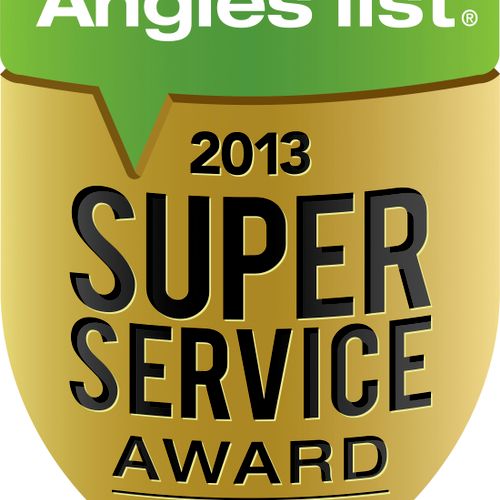 Winner of the "Super Service Award" from Angie's L