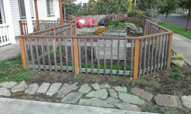 Flagstone walkway to widen driveway.