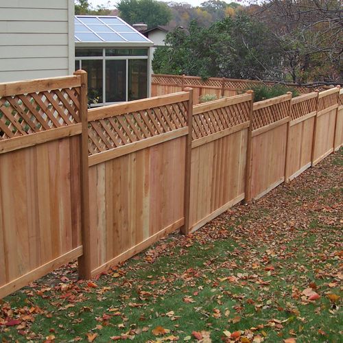 6 foot fence with lattice top