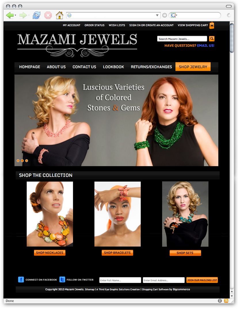 MazamiJewels.com - Custom BigCommerce E-Commerce W