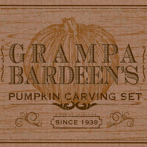 Package design for a family pumpkin carving set.