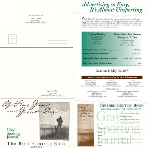 Direct mail, trifold card for Gray's Sporting Jour