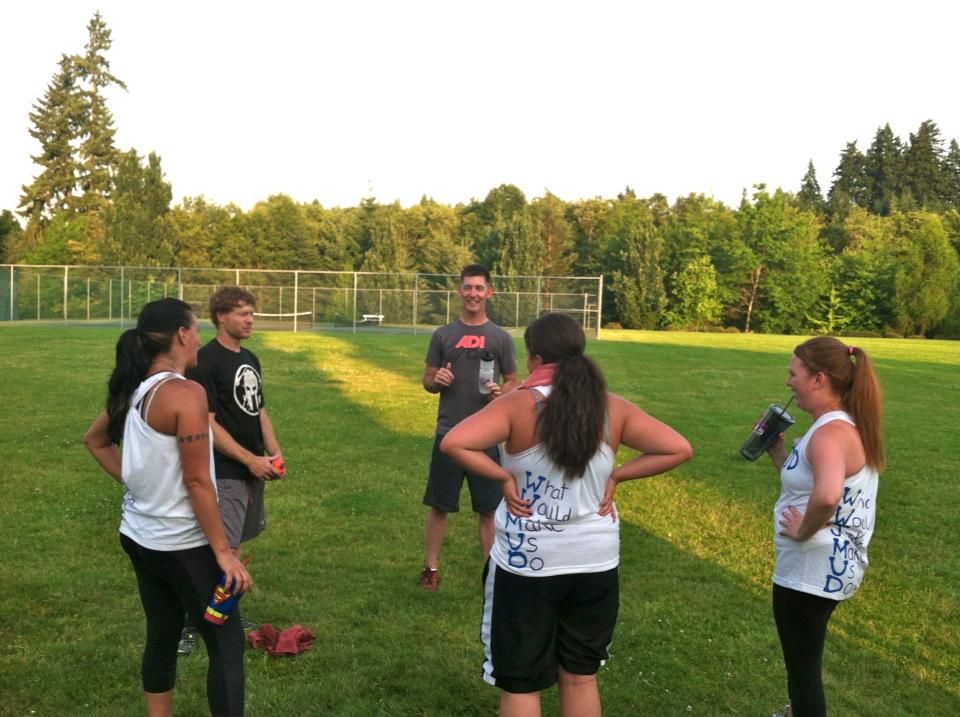 Getting ready for a fun group workout in the park.