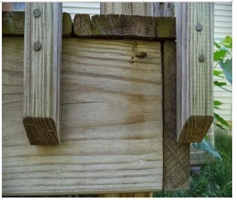One deck screw, instead of two lag screws with was