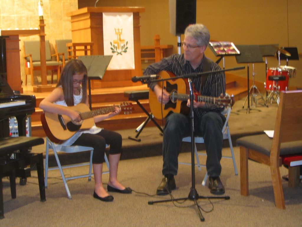 Accompanying a student at a recital.