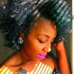 Turquoise  hair color. natural hair twist out.