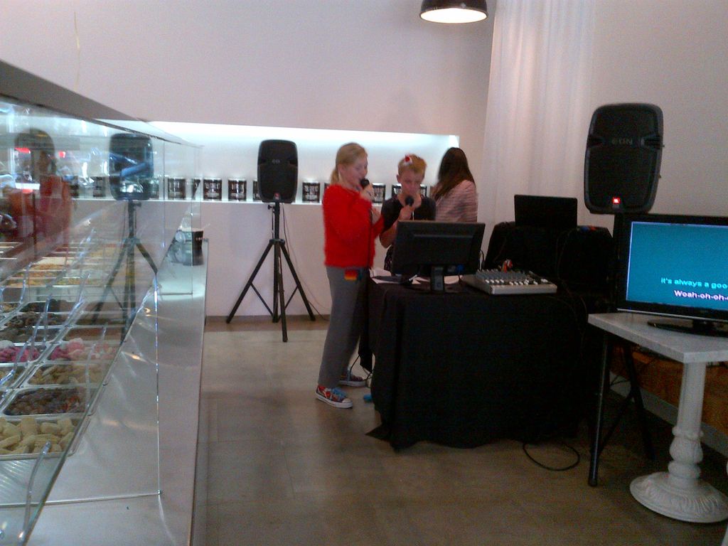 we can setup anywhere - even in a frozen yogurt sh