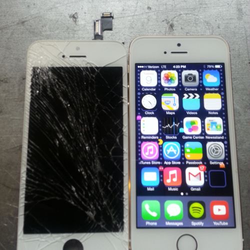 IPhone 5S that we replaced the digitizer and LCD o