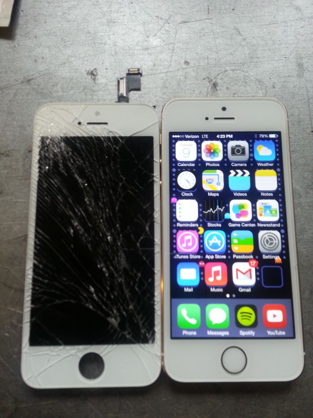 IPhone 5S that we replaced the digitizer and LCD o