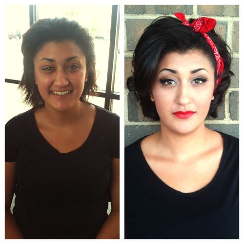 Before and After Pinup Makeup on Keisha!