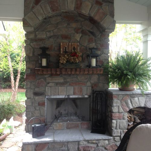 A nice outdoor fire place