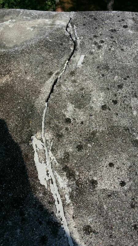 chimney cracks, before
