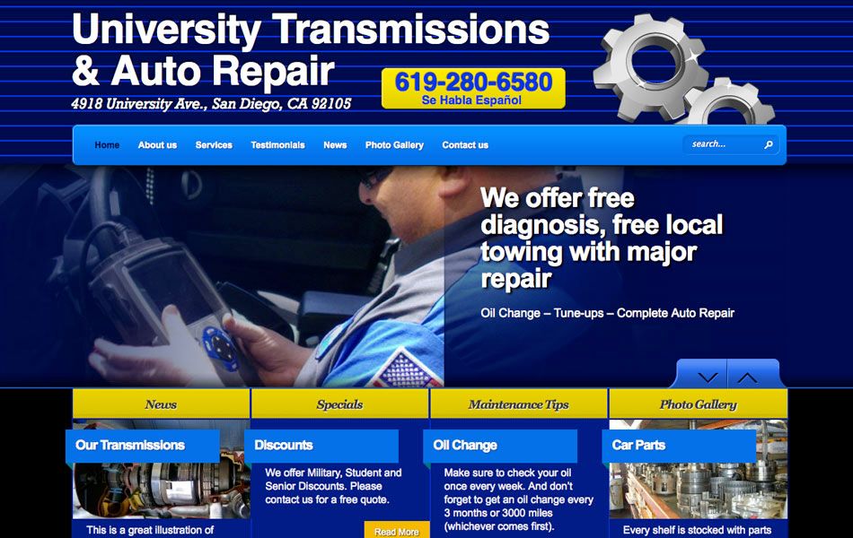 Wordpress Website: University Transmissions & Auto