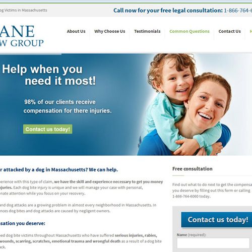 Kane Law Group website design.