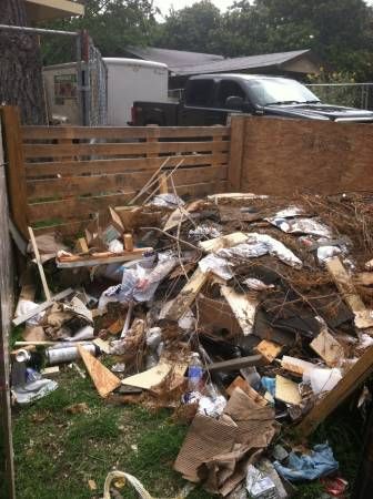 Previous yard clean up with construction debris