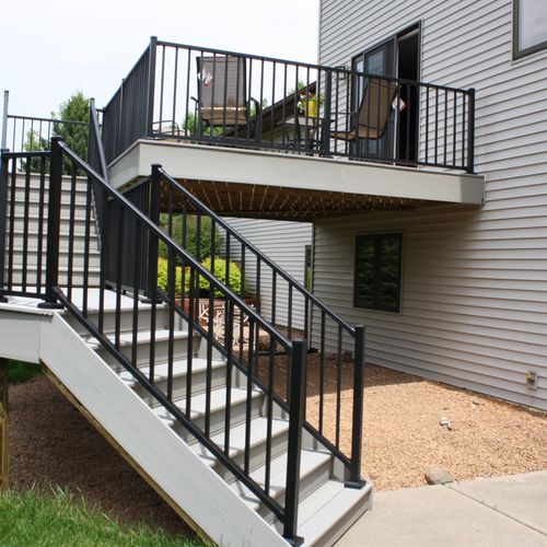 Trex Deck with aluminium railings.