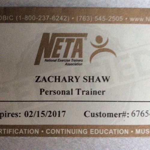 National Exercise Trainer Association Certificatio