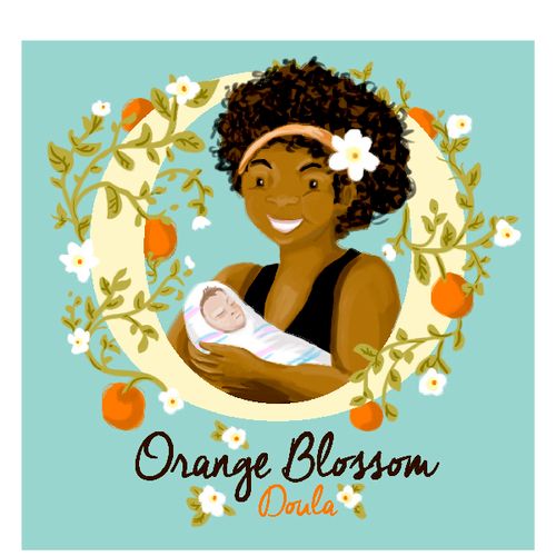 Orange Blossom Doula Logo Design / Illustration