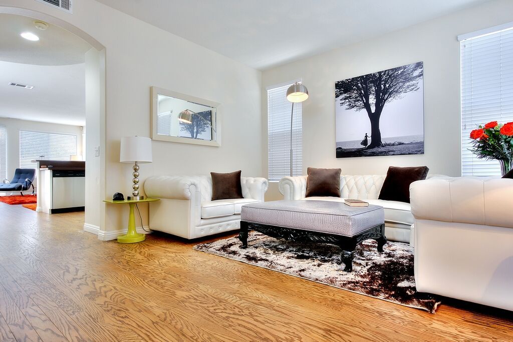 Set all this up. We hang mirrors too!