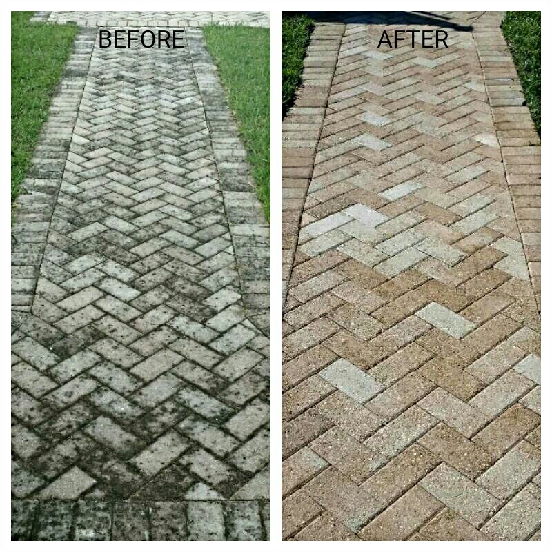 These pavers have been pressure washed and sealed 