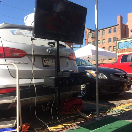 Tailgating with the game in tow.