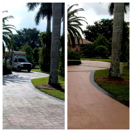 Driveway: Chemically treated, pressure cleaned and