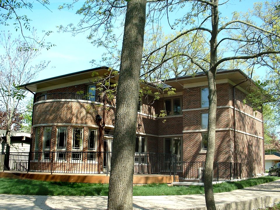 New Prairie-style Residence Glencoe - Rear