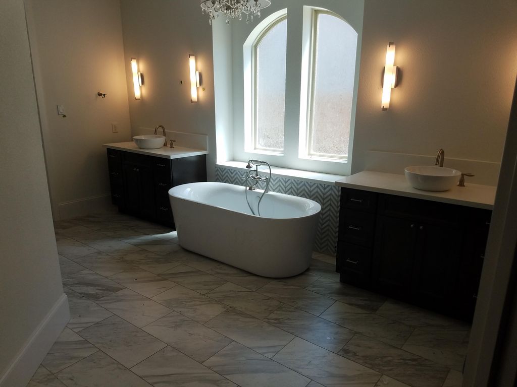 Custom bath remodel in a Harvey Flood house.