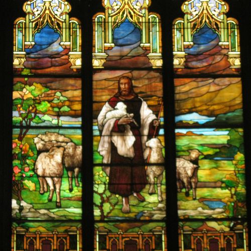 Good Shepherd window at Good Shepherd UMC, my home