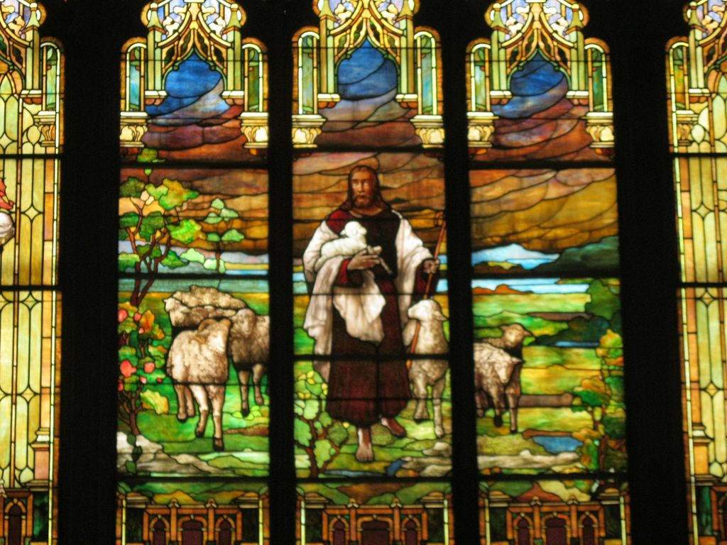 Good Shepherd window at Good Shepherd UMC, my home