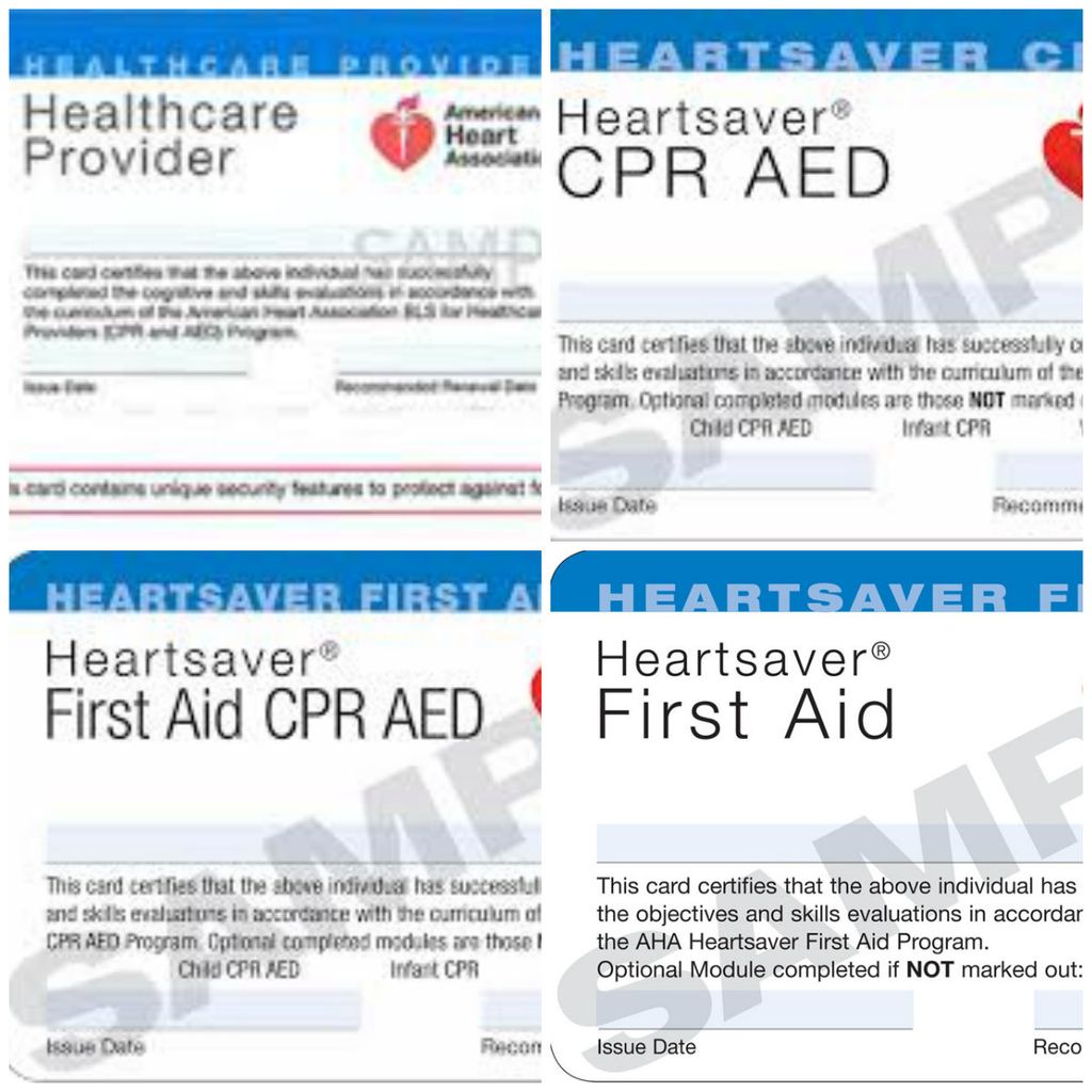 Sample Americam Heart Association First Aid, CPR, 