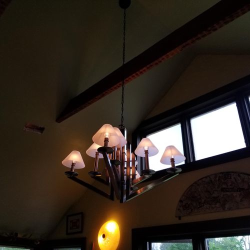 New wire installation for chandelier 